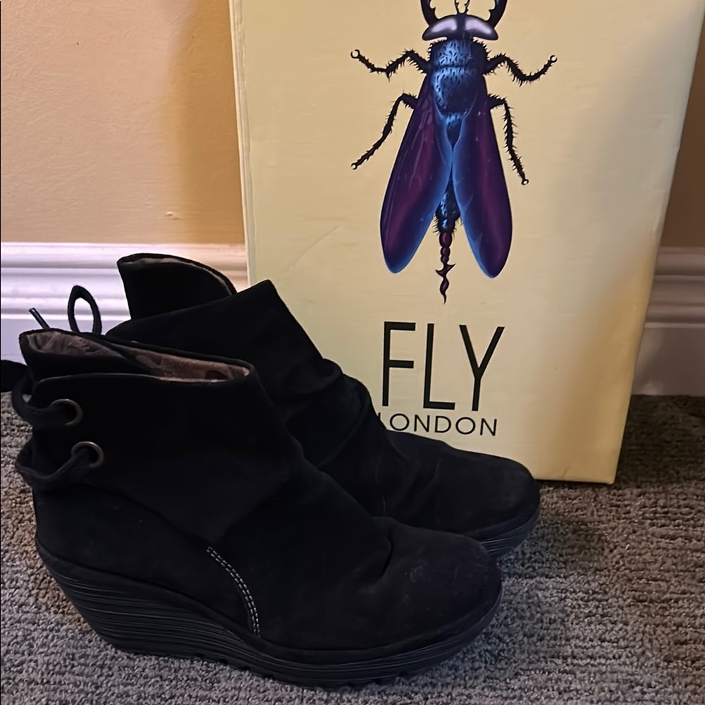 FLY London Women's Black Ankle Boots